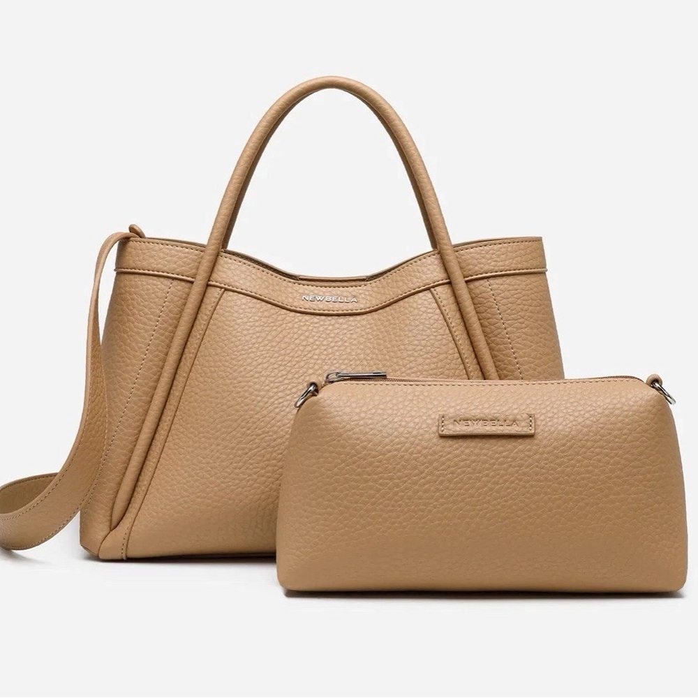 NEWBELLA Tan Women's Bag Set with matching pouch